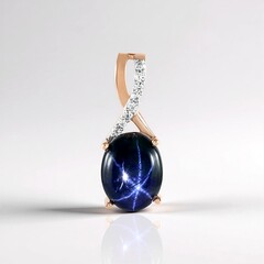 Ciondolo in argento con Zaffiro Stellato Blu