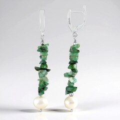 Orecchini in argento con Smeraldo Zambia
