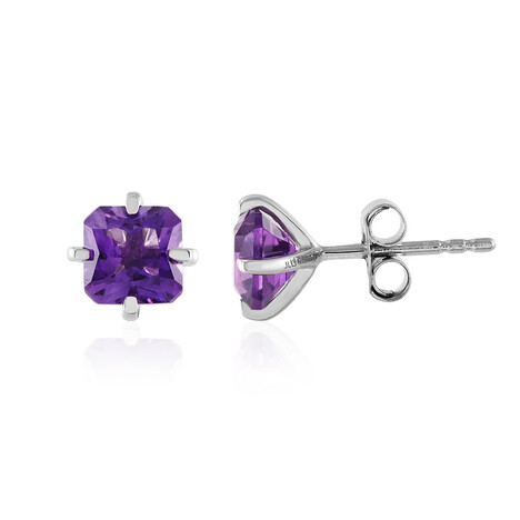 Sibirischer Amethyst-Silberohrringe
