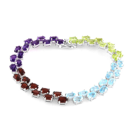 Zilveren armband met Zambia-amethisten