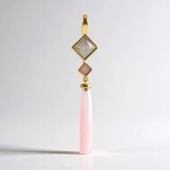 Zilveren hanger met een roze chalcedon (KM by Juwelo)