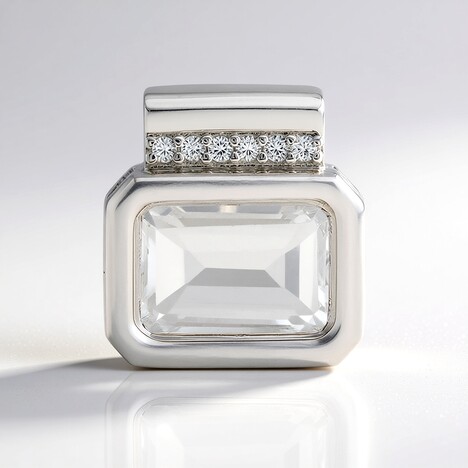 Ciondolo in argento con Topazio Bianco (MONOSONO COLLECTION)