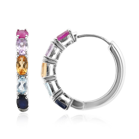 Edelstein-Silberohrringe