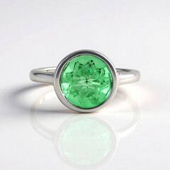 Anello in argento con Quarzo Verde Smeraldo