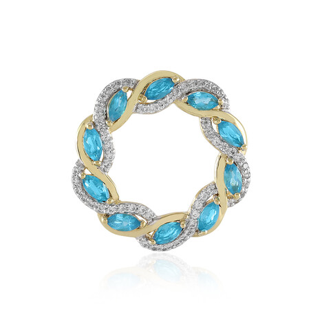 Neonblauer Apatit-Silberanhänger