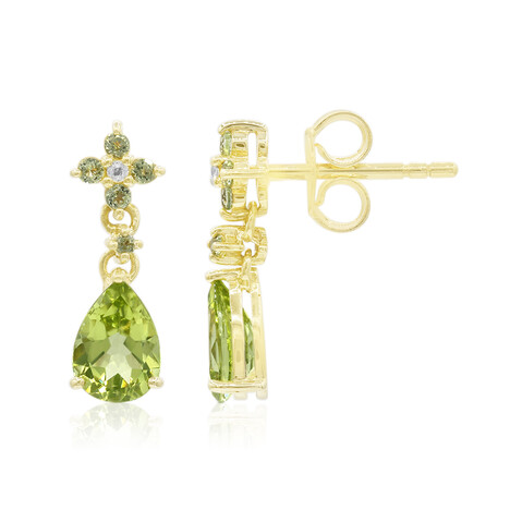 Pendientes en oro con Peridoto