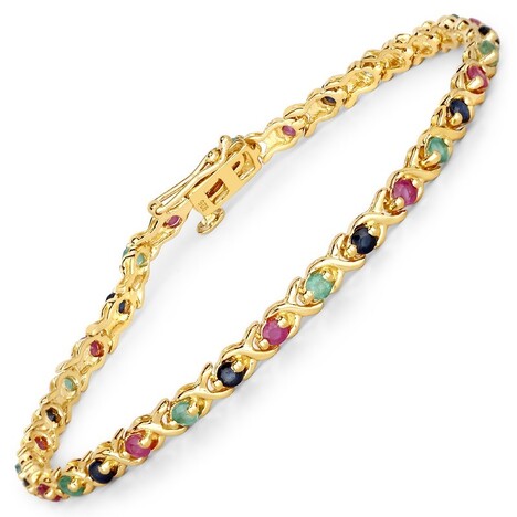 Edelstein-Silberarmband