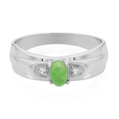 Zilveren herenring met een keizerlijk chrysopraas
