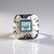 Anello in argento con Topazio Blu Cielo (Adela Silber)