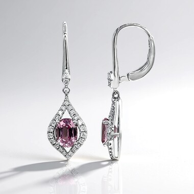 Boucles d'oreilles en or et Spinelle rose de Birmanie (CIRARI)