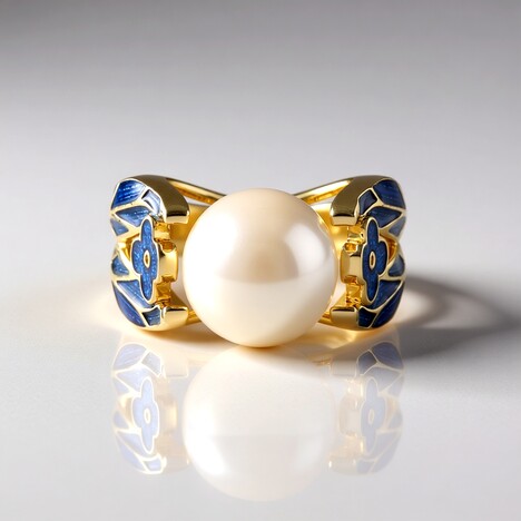 Anello in argento con Perla d'Acqua Dolce Bianca (Adela Silber)