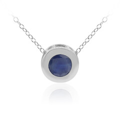 Collier en argent et Saphir bleu