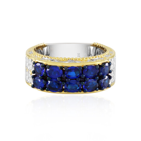 Anillo en plata con Espinela azul cobalto (Gems en Vogue)