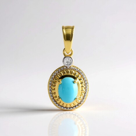 Pendentif en argent et Turquoise Sleeping Beauty
