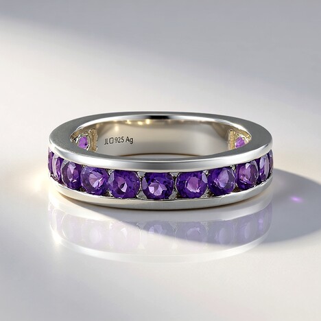 Bague en argent et Améthyste de Zambie