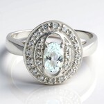 Anello in argento con Berillo Fancy