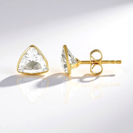 Orecchini in argento con Topazio Bianco