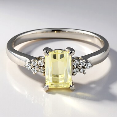 Canary Kunzite Silver Ring