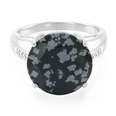 Schneeflocken-Obsidian-Silberring