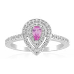 Zilveren ring met een Ceylon roze saffier