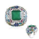 Zilveren ring met een Groene onyx (Adela Silber)