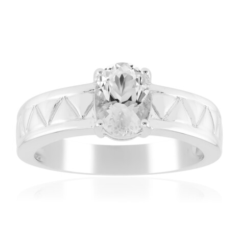 Herkimer Diamond Quartz Silver Ring (Pallanova)