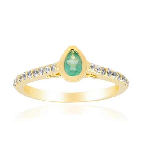 Anillo en plata con Esmeralda de Zambia