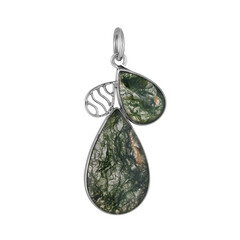 Colgante en plata con Ágata de musgo