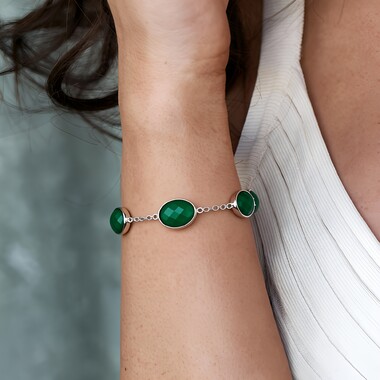 Bracciale in argento con Agata (KM by Juwelo)