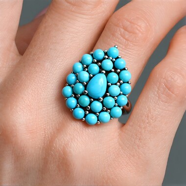Zilveren ring met een Sleeping Beauty Turkoois (Faszination Türkis)