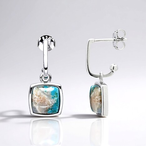 Orecchini in argento con Mosaico turchese