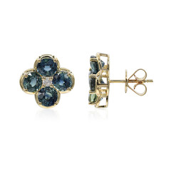 Boucles d'oreilles en or et Saphir de couleur pétrole (CIRARI)