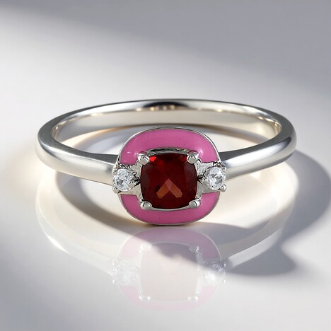 Anello in argento con Granato Mozambico