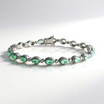 Bracciale in argento con Smeraldo Colombiano