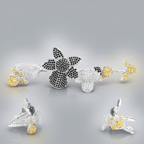 Anello in argento con Granato Mandarino