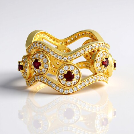 Anello in argento con Spinello Rosso (de Melo Essence)