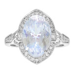 Anillo en oro con Piedra de Luna arcoíris (CIRARI)