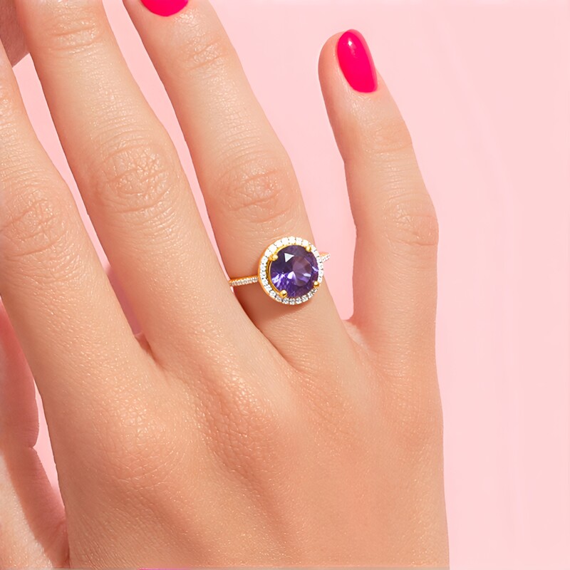 Anillo en plata con Cuarzo arándano