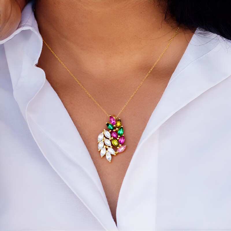 Colgante en plata con Topacio blanco