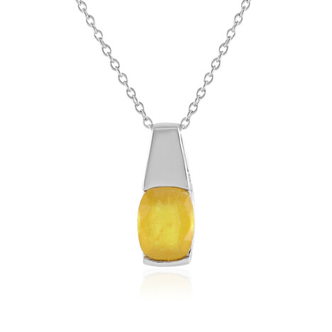 Gelber Madagaskar-Saphir-Silberhalskette