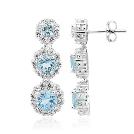 Himmelblauer Topas-Silberohrringe