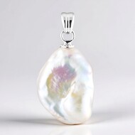 Ciondolo in argento con Perla d'Acqua Dolce Bianca