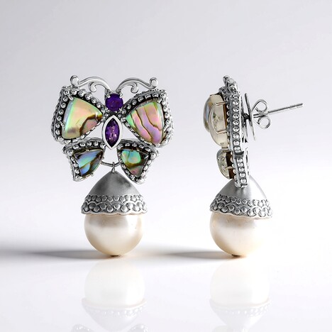 Orecchini in argento con Ametista Zambiana (Dallas Prince Designs)