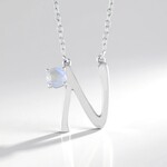 Collana in argento con Pietra di Luna Arcobaleno
