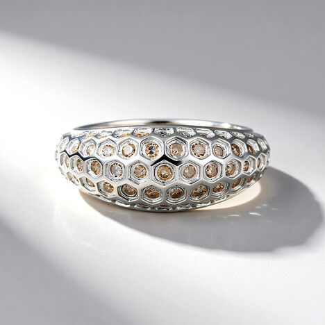 Anello in argento con Diamante Champagne I2 (de Melo Essence)