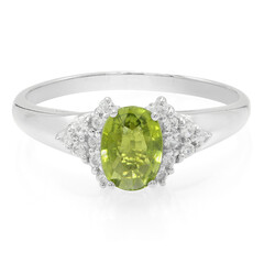 Bague en argent et Tourmaline cuprifère