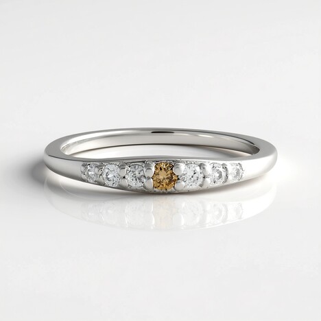 Anello in argento con Diamante Champagne I2