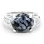 Bague en argent et Obsidienne Flocon-de-Neige