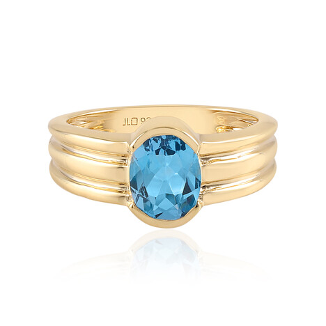 Anello in argento con Topazio Blu Svizzero