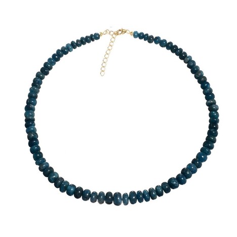 Collier en argent et Apatite bleu néon